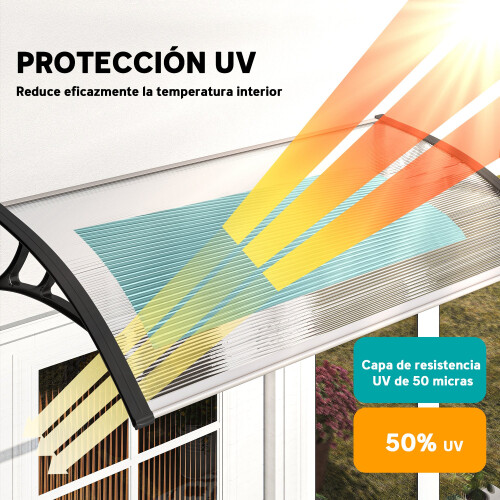 Outsunny Marquesina Exterior Transparente 110 x 60 x 18 cm 1