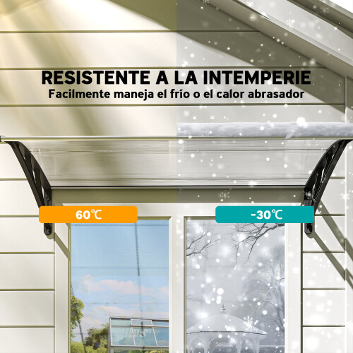Outsunny Marquesina Exterior Transparente 110 x 60 x 18 cm 2