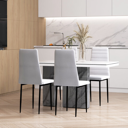 Homcom Sillas de Comedor Blanco 41 x 50 x 97 cm 1