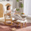 Homcom Silla Mecedora Blanco 64.5 x 82 x 89 cm 2