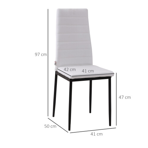 Homcom Sillas de Comedor Blanco 41 x 50 x 97 cm 2