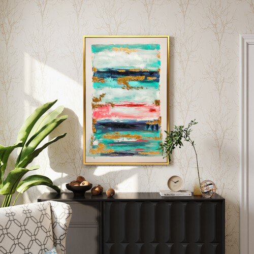 Homcom Pintura Abstracta Multicolor 120 x 3.5 x 80 cm 1
