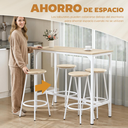 Homcom Muebles de Bar Marrón 110 x 50 x 89.5 cm 2