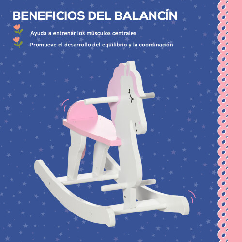 Homcom Caballito Balancín Infantil Bicolor 68 x 27 x 51.5 cm 2