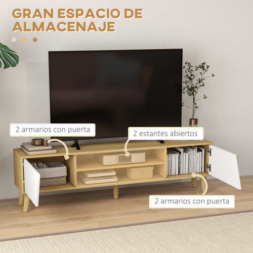 Homcom Mueble de TV Marrón 150 x 30 x 42 cm 2