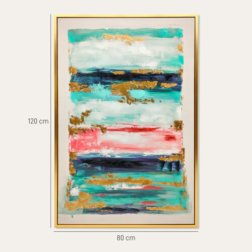 Homcom Pintura Abstracta Multicolor 120 x 3.5 x 80 cm 2