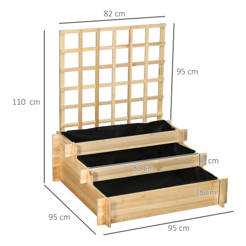 Outsunny Jardinera de Escalera Marrón 95 x 95 x 110 cm 2