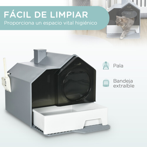 PawHut Arenero para Gato Gris 47 x 45 x 42 cm 2