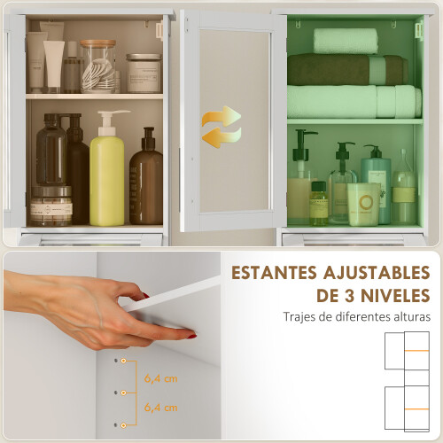 Homcom Columna de Baño Blanco 40 x 31 x 170 cm 2