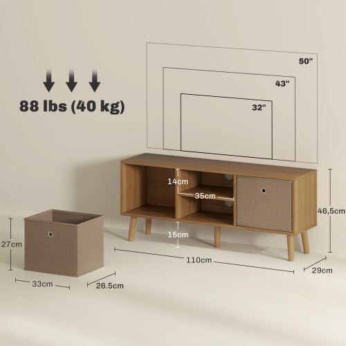 Homcom Mueble de TV Bicolor 110 x 29 x 46.5 cm 2