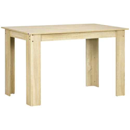 Homcom HOMCOM Dining Table for 4-6 People, Wood Effect Tabletop, Oak 1