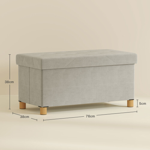Homcom Banco de Almacenaje Beige 76 x 38 x 38 cm 2