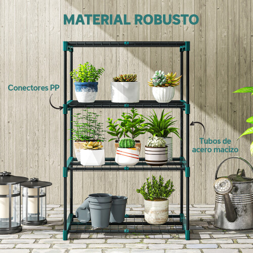 Outsunny Soporte para Planta Verde 67 x 49 x 105 cm 1