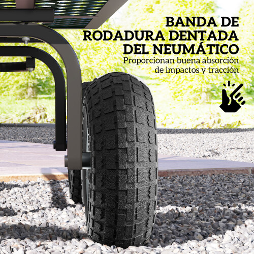 Outsunny Ruedas Neumática Negro 25.5 x 7.5 x 25.5 cm 1