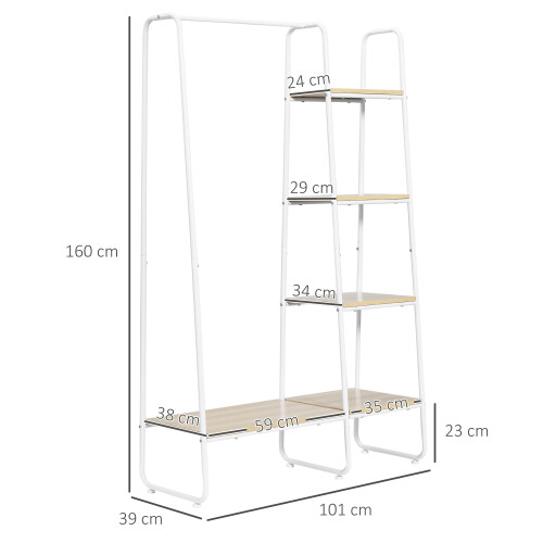 Homcom Perchero de Ropa Bicolor 101 x 39 x 160 cm 2