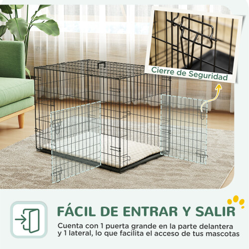 PawHut Jaula para Perro Negro 75 x 48.5 x 53 cm 2