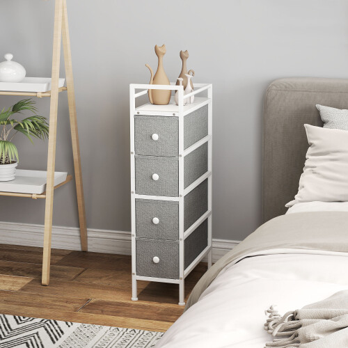 Homcom Cómoda de Tela Gris 20 x 43 x 81.5 cm 1