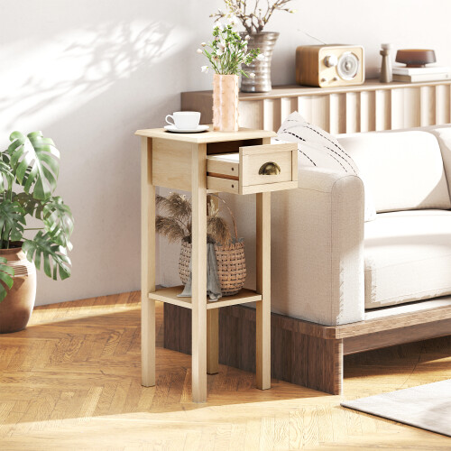Homcom Mesa Auxiliar Marrón 30 x 30 x 75 cm 1