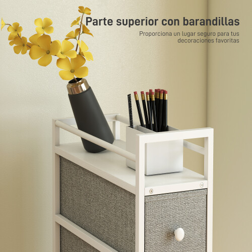 Homcom Cómoda de Tela Gris 20 x 43 x 81.5 cm 1