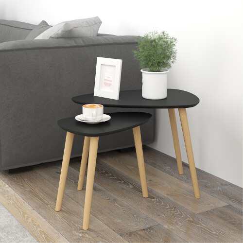Homcom Mesas de Centro Negro 59.5 x 39.5 x 45 cm 1