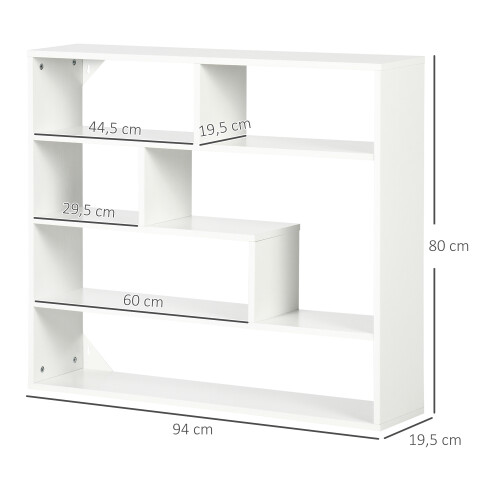 Homcom Estantería de Pared Blanco 94 x 19.5 x 80 cm 2