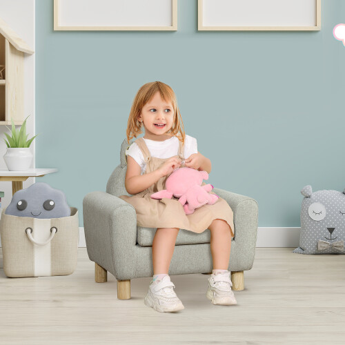 Homcom Sillón Infantil Gris 61 x 42 x 53 cm 1