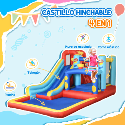 Outsunny Castillo Hinchable Multicolor 435 x 245 x 200 cm 1