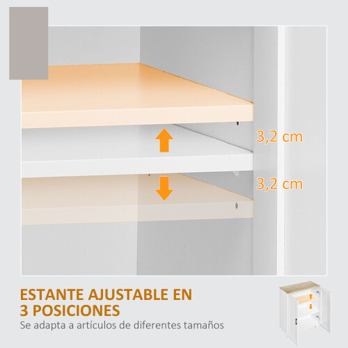 Homcom Armario de Salón Blanco 60 x 30 x 90 cm 2