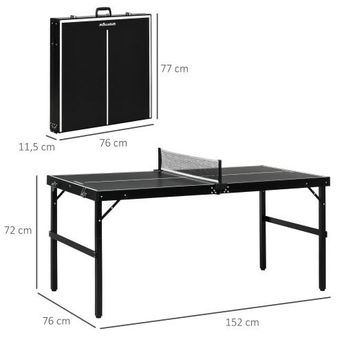 Mesa de Ping-Pong Negro 152 x 76 x 72 cm 2