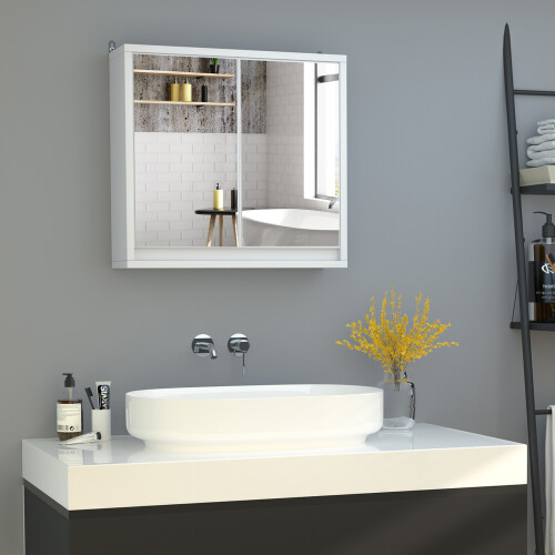Homcom Armario con Espejo Blanco 48 x 14.5 x 45 cm 1