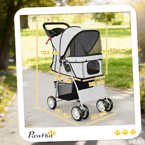 PawHut Carrito para Perro Gris 77 x 44 x 102 cm 2