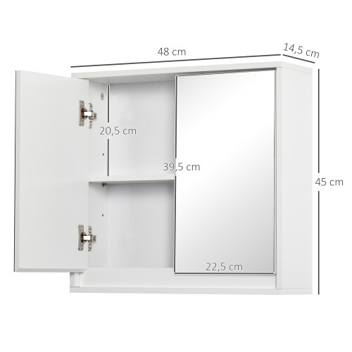 Homcom Armario con Espejo Blanco 48 x 14.5 x 45 cm 2