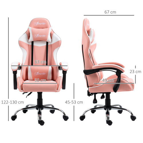 Vinsetto Silla Gaming Rosa 63 x 67 x 130 cm 2