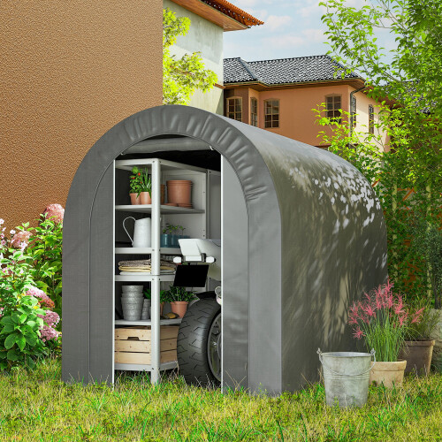 Outsunny Carpa para Herramienta Gris 239 x 159 x 190 cm 1