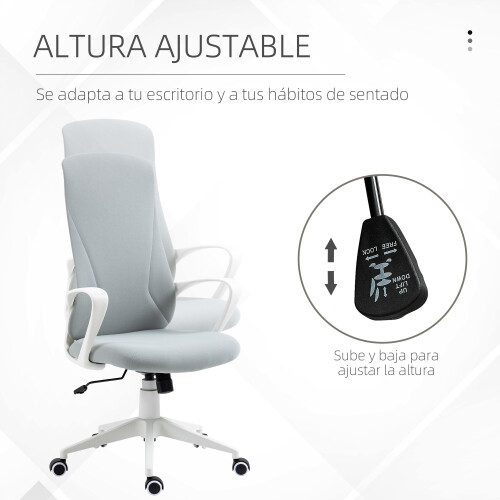 Vinsetto Silla de Oficina Gris 62 x 56 x 119.5 cm 1