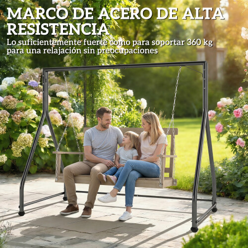 Outsunny Estructura de Columpio Negro 210 x 117 x 175 cm 1