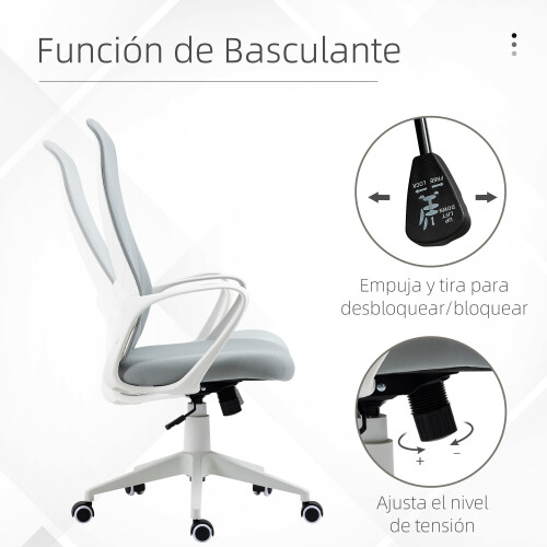 Vinsetto Silla de Oficina Gris 62 x 56 x 119.5 cm 2