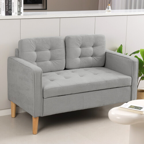 Homcom Sofá Dos Plaza Gris 117 x 62 x 78 cm 1