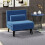 Homcom Sofá Cama Individual Azul 75 x 70 x 75 cm 2