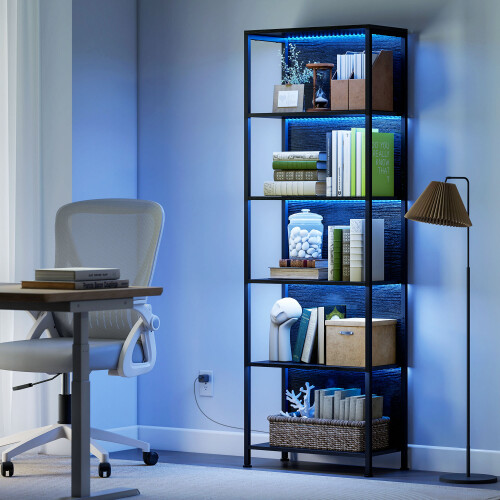Homcom Librería Negro 60 x 30 x 179 cm 2