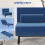 Homcom Sofá Cama Individual Azul 75 x 70 x 75 cm 4