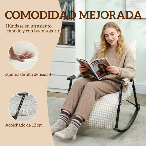 Homcom Silla Mecedora Gris 62 x 100 x 89 cm 1