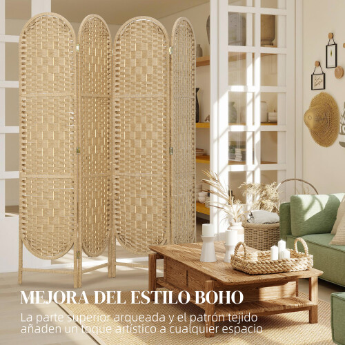 Homcom Biombo Marrón 160 x 1.8 x 170 cm 1