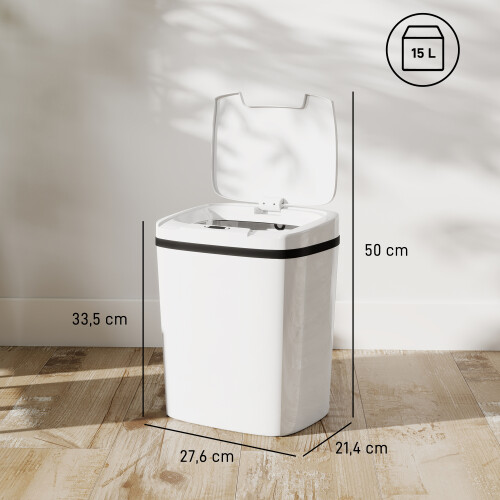 Homcom Cubo de Basura Blanco 27.6 x 21.4 x 33.5 cm 2