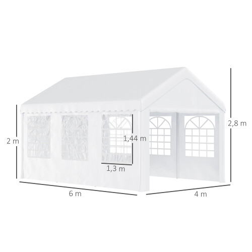 Outsunny Carpa de Jardín Blanco 600 x 400 x 280 cm 2