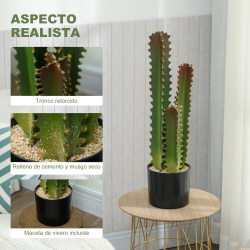 Homcom Cactus Artificial Verde 17 x 17 x 66 cm 1
