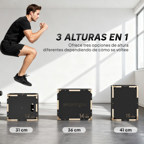 Cajón Pliométrico Negro 41 x 36 x 31 cm 2