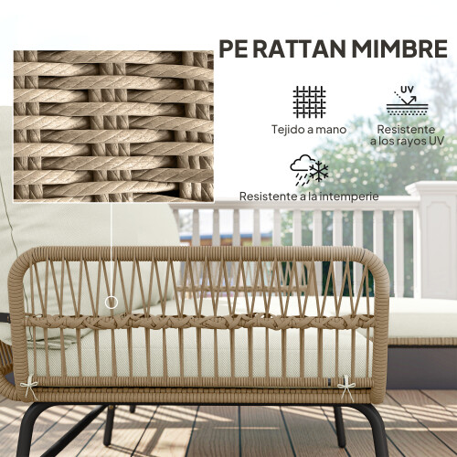 Outsunny Muebles de Jardín Beige 122 x 79 x 75 cm 2