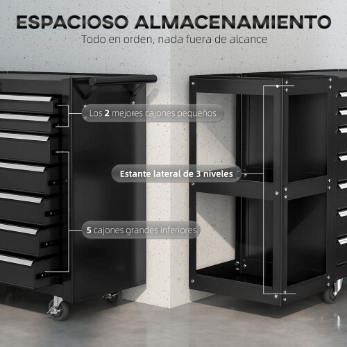 Homcom Carro de Herramienta Negro 96 x 33.5 x 75 cm 1