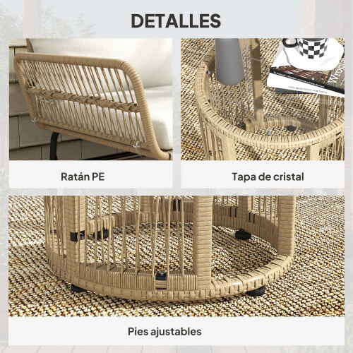 Outsunny Muebles de Jardín Beige 122 x 79 x 75 cm 1